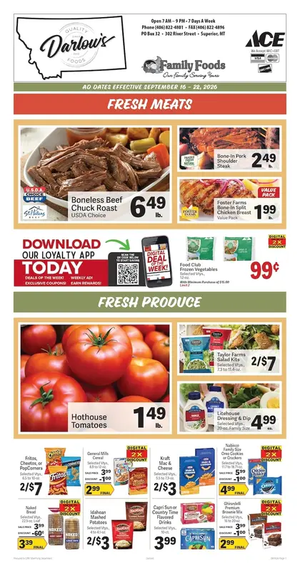 Darlow's Quality Foods Weekly Ad