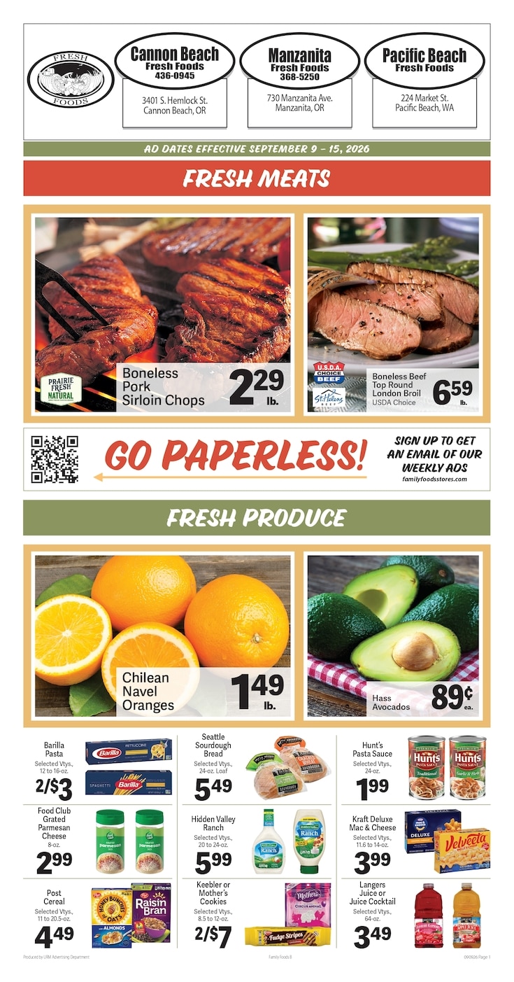 Fresh Foods Marketplace weekly ad page 1