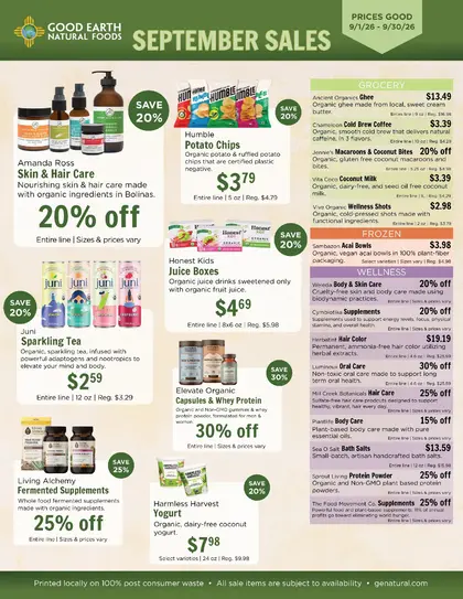 Good Earth Natural Foods Monthly Specials Weekly Ad