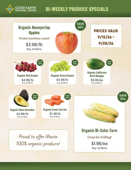 Good Earth Natural Foods Produce Specials Weekly Ad