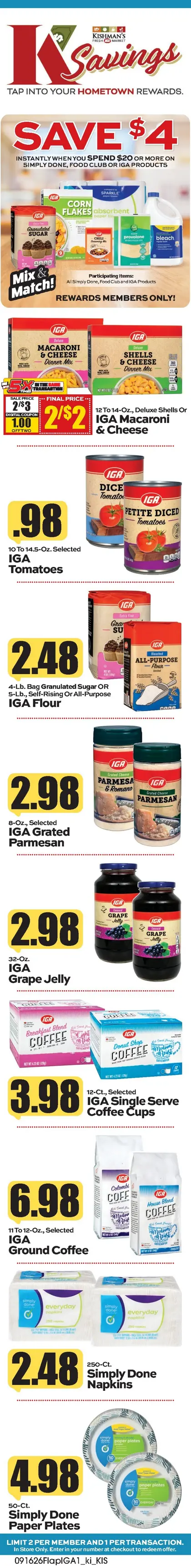 Kishman's IGA Weekly Ad
