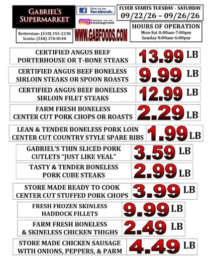 Gabriel's Supermarkets Weekly Ad