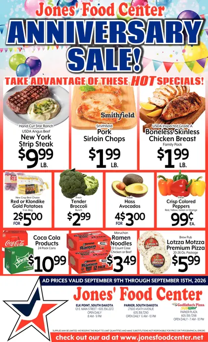 Jones' Food Center It's Our Anniversary Sale!! Weekly Ad