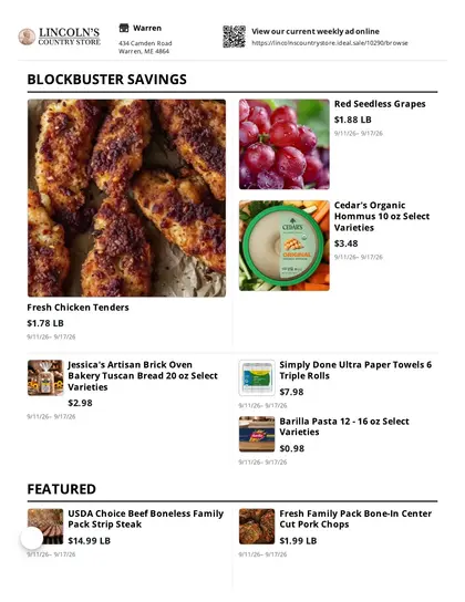 Lincoln's Country Store Weekly Ad