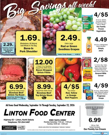 Linton Food Center WEEKLY AD