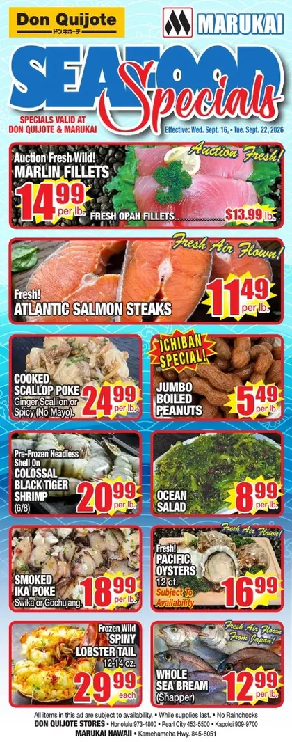 Marukai Hawaii Seafood Weekly Ad