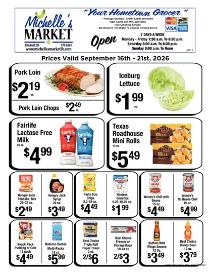 Michelle's Market Your Hometown Grocer Weekly Ad