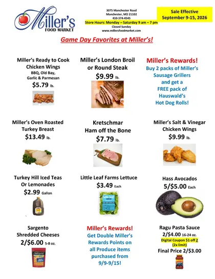 Miller's Food Market Weekly Ad