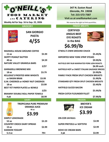 O'Neill's Market Weekly Ad