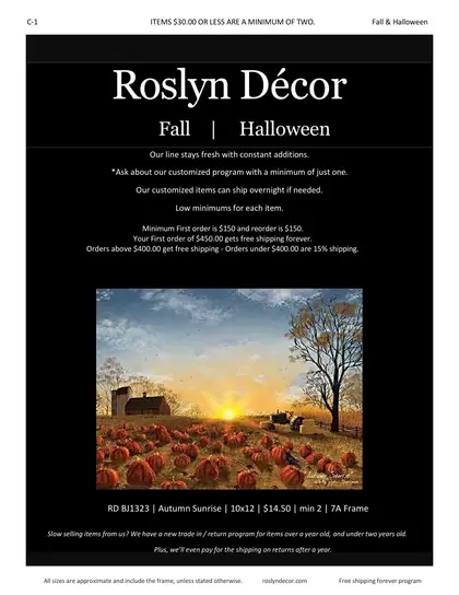 Roslyn Decor Fall and Halloween Decor Catalog Weekly Ad