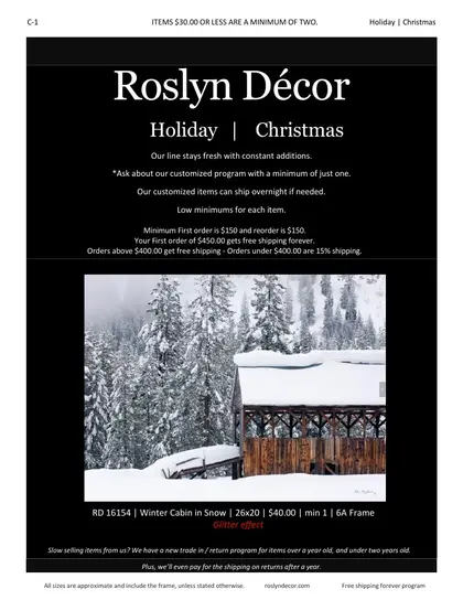 Roslyn Decor Holiday Decor Catalog Weekly Ad
