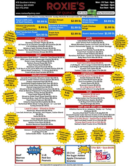 Roxie's of Quincy Weekly Ad