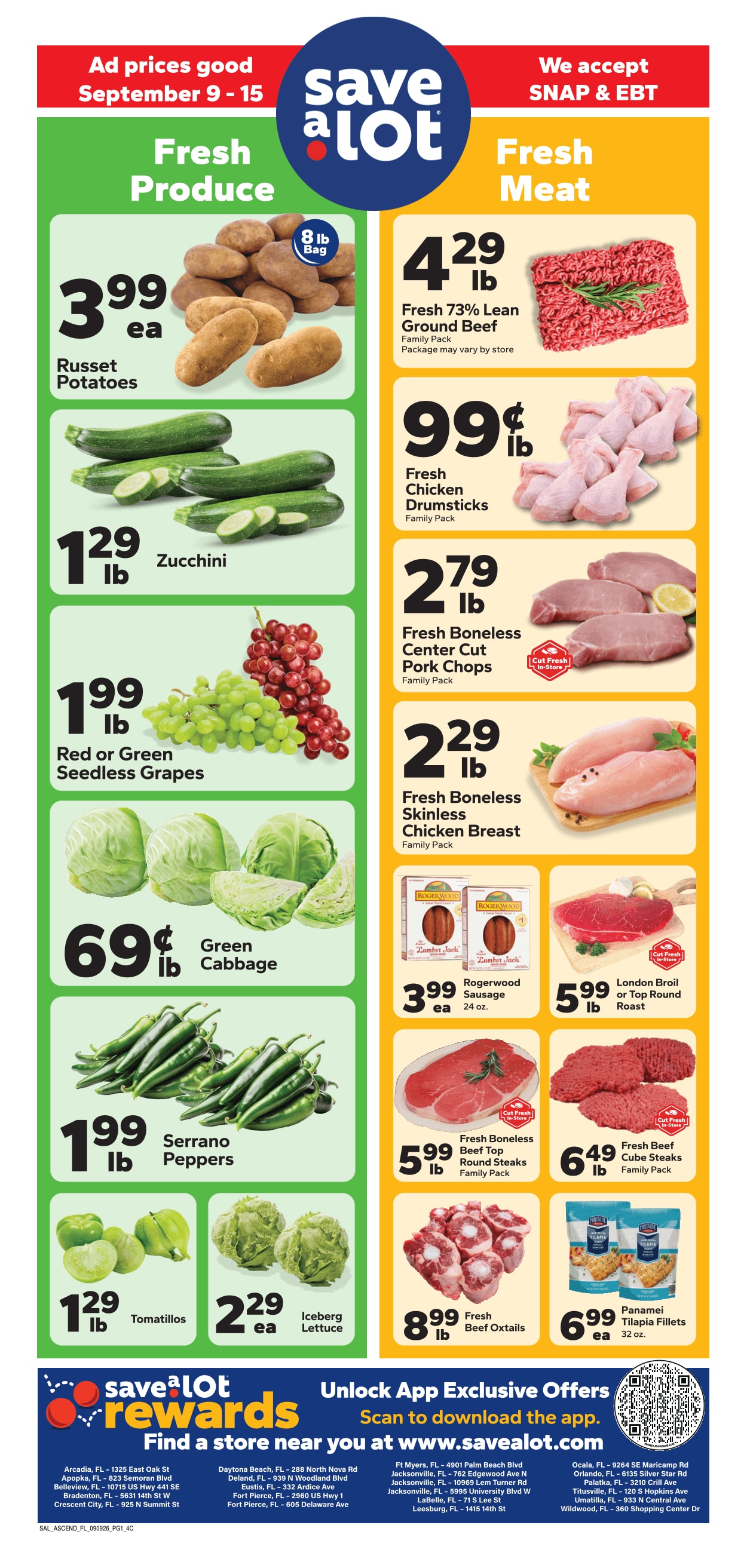 Save a Lot Food Stores weekly ad page 1