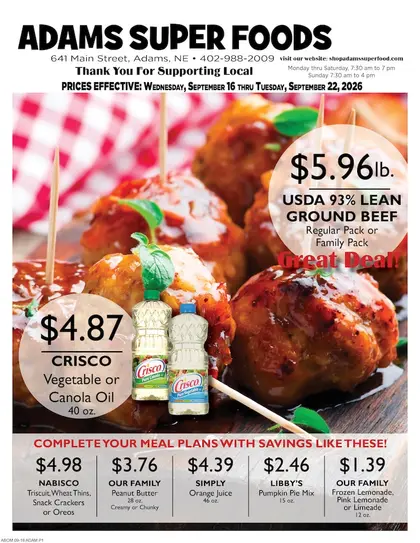 Adams Super Foods Weekly Ad
