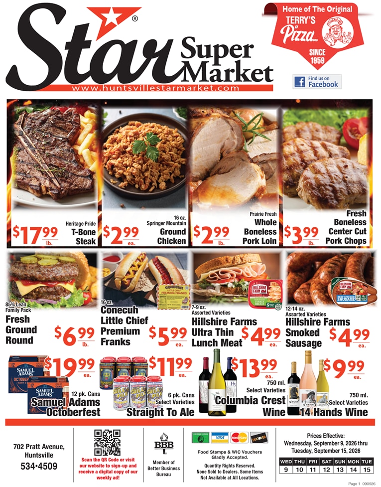Star Super Market weekly ad page 1