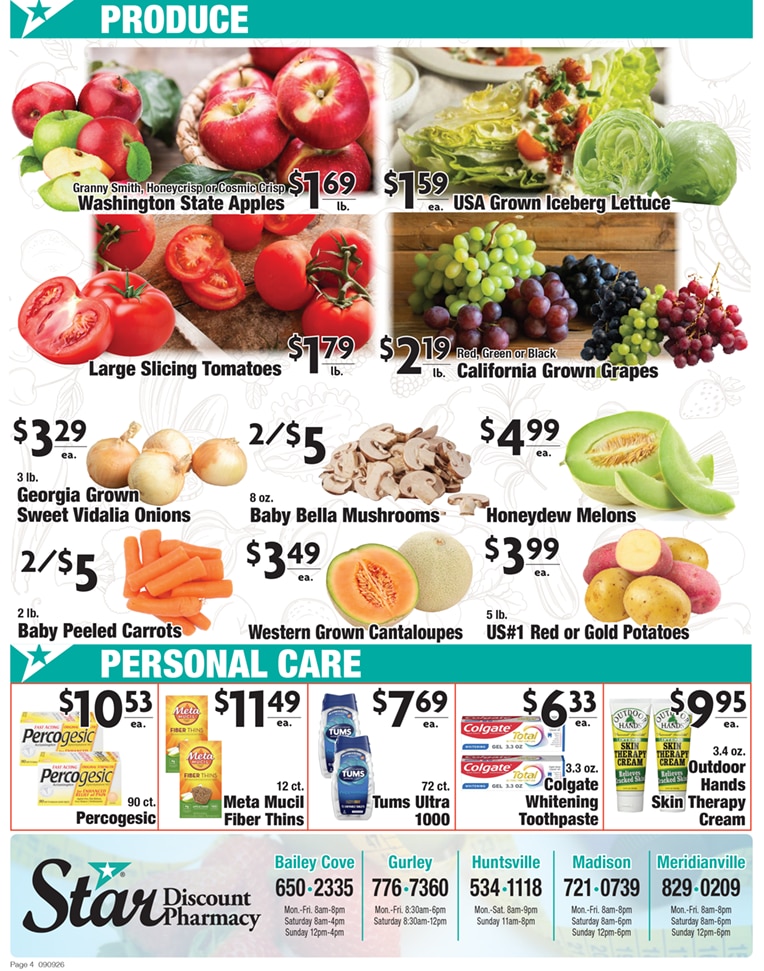 Star Super Market weekly ad page 4