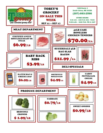 Tobey's Grocery Weekly Ad