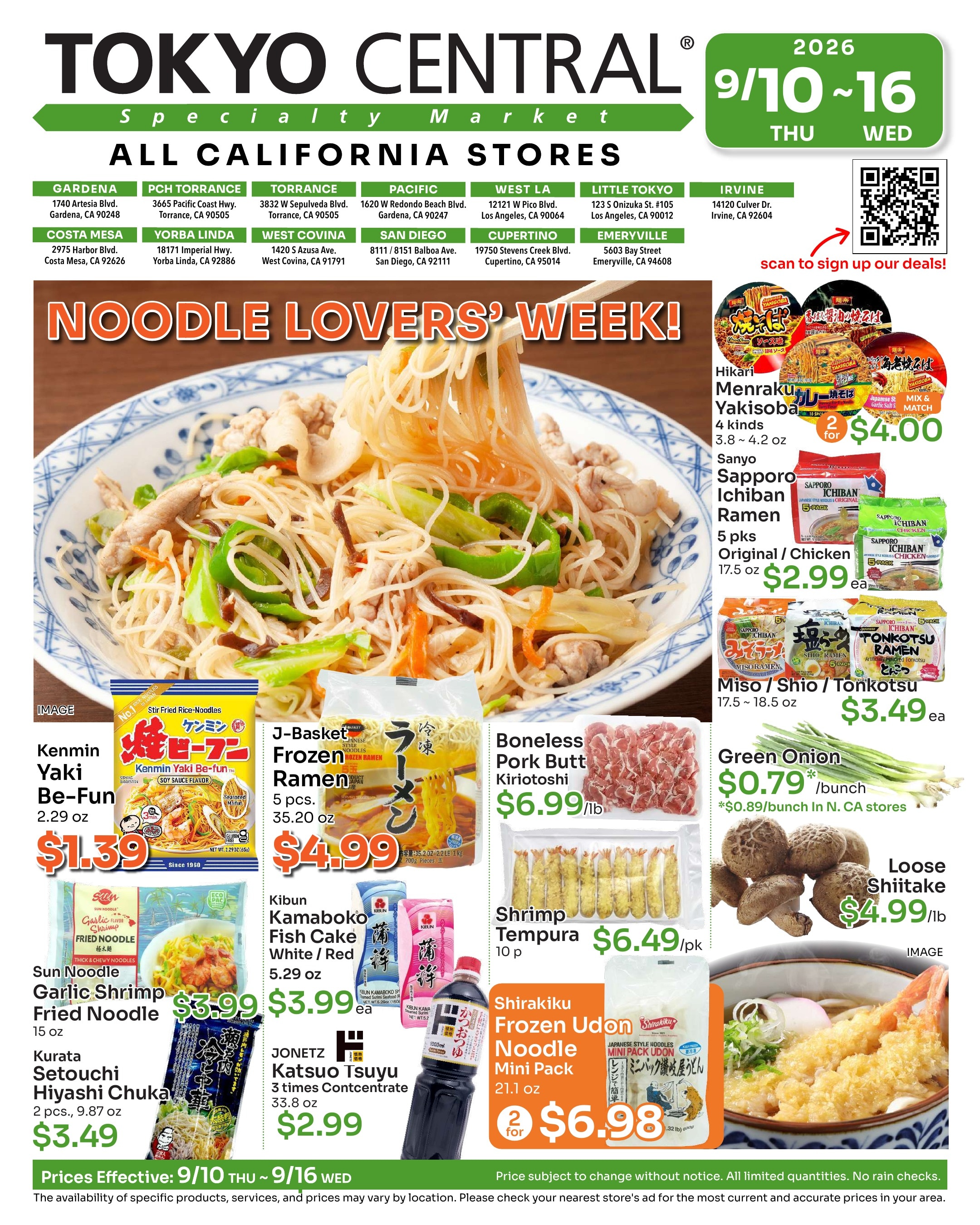 Tokyo Central and Marukai weekly ad page 1
