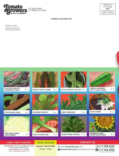 Tomato Growers Supply Company Seed Catalog Weekly Ad