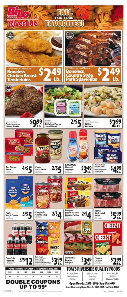 Tom's Riverside Weekly Ad