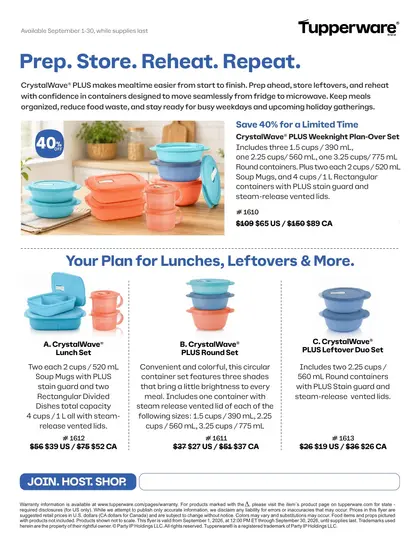 Tupperware September 2026 Flyer Weekly Ad