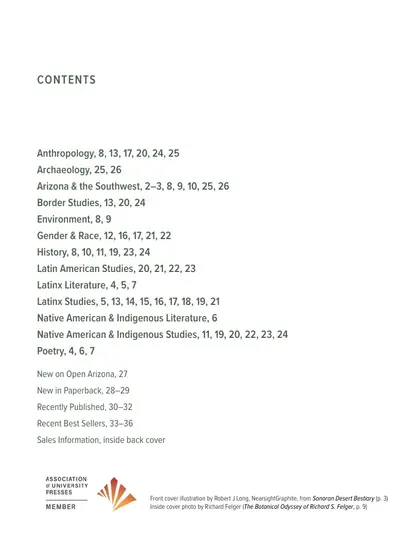 University of Arizona Press Fall Book Catalog Weekly Ad