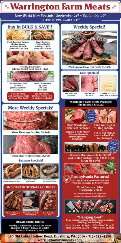 Warrington Farm Meats Weekly Specials Weekly Ad