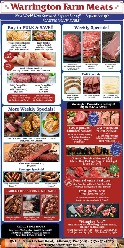 Warrington Farm Meats Weekly Specials Weekly Ad