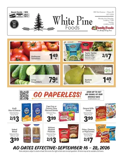 White Pine Foods Weekly Ad